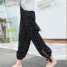 New Casual Cotton Dots Pants Women 2021 Spring Summer Elastic Waist Fashion Loose Women's Thin Harem Pants Bloomers Trousers 2024 - buy cheap