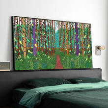 Pintura al óleo sobre lienzo de decoración nórdica moderna, carteles e impresiones de Paisaje artístico de pared, imagen abstracta para sala de estar, verde y primavera 2024 - compra barato