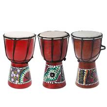 Tambor bongo djembe africano de madeira, instrumento musical de percussão africano profissional bongo djembe de madeira com pele de carneiro 4 polegadas, instrumento rítmico tradicional 2024 - compre barato