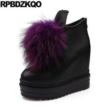Extreme Purple Waterproof High Heel Fetish Shoes Designer Booties Women Ankle Boots 2021 Round Toe Flatform Chinese Wedge Furry 2024 - buy cheap