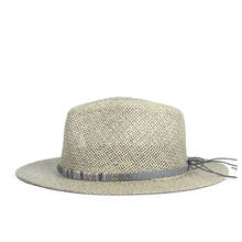 Sombrero de paja de rafia para hombre y mujer, sombrero de paja elegante para la playa, ala ancha, Panamá, tamaño 56-58CM, 100% 2024 - compra barato