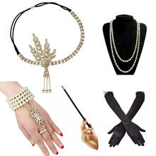 Conjunto de accesorios para mujer, medallón para disfraz del gran Gatsby, collar, pulsera, guantes, soporte para cigarrillos, 1920s 2024 - compra barato
