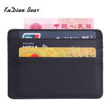 Kudian bear carteira de couro masculina, carteiras finas para guardar cartões de crédito, de marca, fashion masculina para homens pm49 2024 - compre barato