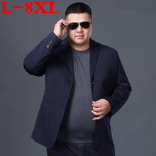 Mais tamanho 8xl 7xl 6xl moda blazer dos homens jaqueta casual cor sólida algodão masculino blazer jaqueta masculina clássico jaquetas 2024 - compre barato