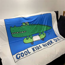 Hippie Cartoon Cool Hanging Wall Tapestry Blue Crocodile Dorm Wall Carpet Sofa Blanket Curtain Tablecloth Wall Cloth Tapestries 2024 - buy cheap