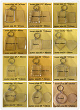 35pcs/lot Blank Acrylic Keychains Insert Photo plastic Keyrings Square Key Rectangle heart circular accessories 2024 - buy cheap