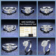 inbeaut 100% Genuine 925 Silver Pass Diamond Test 1 ct Moissanite Ring Excllent Cut  Cow Head Snowflake Wedding Diamond Rings 2024 - buy cheap