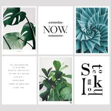 Nordic Monstera Deliciosa Green Plant Posters and Prints Wall Art Canvas Pictures for Living Room Cuadros Decoracion Dormitorio 2024 - buy cheap