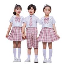 Conjunto de traje de uniforme Jk para niños y niñas, traje de clase de actuación de estilo militar, camisa plisada de, de verano 2024 - compra barato