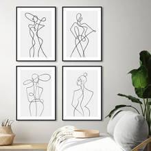 Pintura abstracta Sexy para mujer, póster de líneas de cuerpo de She's Body, Impresión de lona nórdica sencilla, galería de imágenes artísticas de pared, decoración para el hogar y la Oficina 2024 - compra barato
