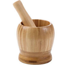 Masher ferramentas de cozinha alimentos moinhos alho casa diy pote cozinha um morteiro filho ferramentas manual purê alho bambu ferramenta masher 2024 - compre barato