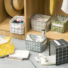 Foldable Desktop Storage Basket Linen Sundries Cosmetic Underware Organizer Office Stationery Laundry Bins Bedroom Accessories 2024 - buy cheap