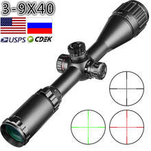 Mira telescópica para Rifle de caza, visor óptico de punto rojo, verde, azul, Iluminado, Retical, 3-9X40 2024 - compra barato
