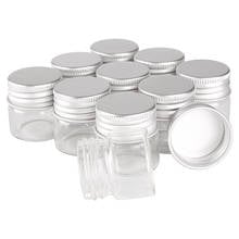 Frascos de vidro pequenos de 10ml, 24 peças com tampas de alumínio 30*30mm, frascos de vidro, recipientes transparentes, garrafas de perfume 2024 - compre barato