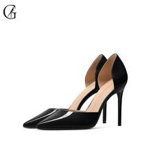 GOXEOU Women's Pumps Patent Leather D'orsay Black Pointed Toe High Heels Party Sexy Fashion Office Lady Shoes Size 32-46 2024 - buy cheap