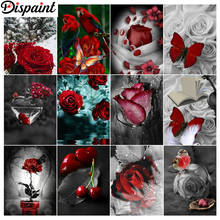 Dispaint Full Square/Round Drill 5D DIY Diamond Painting "Rose butterfly cherry" 3D Embroidery Cross Stitch 3D Home Decor Gift 2024 - buy cheap