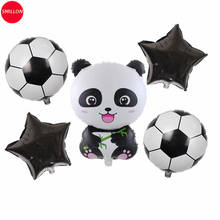 Balão de pentagrama de futebol panda, 5 pçs combinação para as partes infantis decoração de gás hélio قfórmula 2024 - compre barato