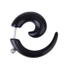 2 pcs Acrylic Fake 6mm Black Ear Stretcher Expander Spiral Taper Plug Ear Piercing 2024 - buy cheap