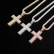GUCY High Quality Baguette Cross Pendant Necklace With 4mm Tennis Chain AAA Cubic Zircon Men's Women Hip Hop Rock Jewelry 2024 - buy cheap