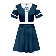 Avatar-Conjunto de dos piezas con estampado 3D para mujer, y falda Top corto, traje de Cosplay Aang Katara Sokka azulla, Verano 2024 - compra barato