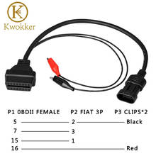 KWOKKER OBD 2 for Fiat Alfa Lancia 3 Pin To OBD 2 Diagnostic Adapter Connector Extension Cable 16 Pin Female Good Quality 2024 - buy cheap