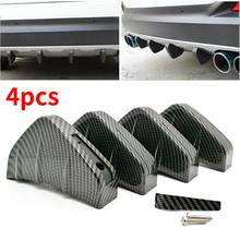 4 Pcs Carbon Style Universal Car Rear Lower Bumper Diffuser Fin Spoiler Lip Wing Splitter 2024 - buy cheap
