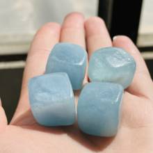 2pcs Natural Aquamarine Crystal Cube Raw Gemstone Polished Stone Great For Meditation Chakra Reiki Stone As Gift 2024 - buy cheap