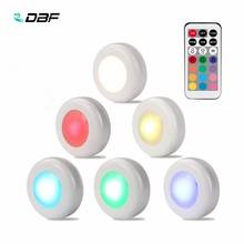 [DBF]Battery Operated Wireless LED Closet Lights,RGB Color Changing Puck Light with Remote Control Touch Sensor LED Night Light 2024 - buy cheap