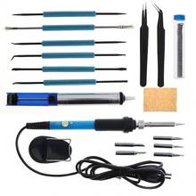 EU 110/220V 60w Adjustable Temperature Electric Soldering Iron Kits Tips Portable Welding Repair Tool Tweezers Solder Wire 2024 - buy cheap