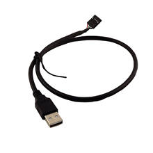 Adaptador de placa base USB 2,0 tipo A macho A Dupont, accesorio de 5 pines hembra, Cable negro, 50cm, 1 ud. 2024 - compra barato