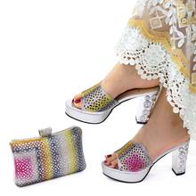 Doershow  High Quality African Style Ladies Shoes And Bags Set Latest silver Italian Shoes And Bag Set For Party HBA1-10 2024 - buy cheap