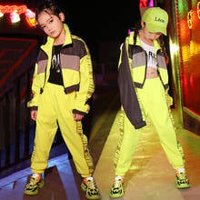 Hip Hop Costumes Fashion Fluorescent Children Girls Street Dance Clothes Jazz Cheerleader Performance Dancing Outfits DNV12351 2024 - buy cheap