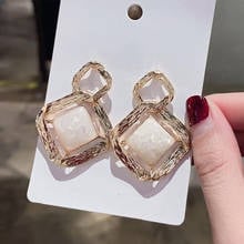 Korean earrings 2020 Fashion Boho Crystal Earrings For Women New Rhinestone Statement Pearl Drop Earrings Bijoux Wholesale 2024 - buy cheap