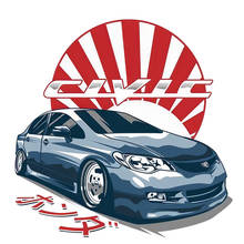 Civic FD JDM Japanese Vinyl Car Decorative Stickers Waterproof Accessories Car Bumper Window Decals 2024 - buy cheap