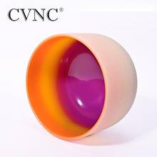 CVNC 8 Inch Orange Rainbow Chakra Quartz Crystal Singing Bowl D Note Navel Chakra 440Hz or 432Hz with Free Mallet and O-ring 2024 - buy cheap
