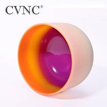 CVNC-cuenco de Canto de cristal de cuarzo Chakra arcoíris naranja de 8 pulgadas, Chakra del ombligo con nota D, 440Hz O 432Hz con Mazo y junta tórica gratis 2024 - compra barato