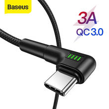Baseus USB Type C Cable for Xiaomi Redmi Note 9s 8 Pro Quick Charge 3.0 USB C Cable Fast Charging for Samsung S20 Type C Cable 2024 - buy cheap