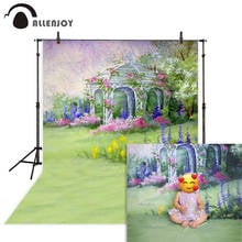 Allenjoy spring backdrops photocall green flowers pavilion garden baby newborn photophone photography photo studio backgrounds 2024 - buy cheap