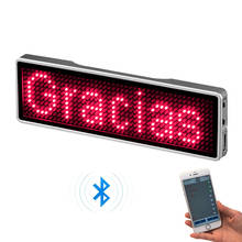 Mini LED Display Name Sign Tag Rechargeable Bluetooth-compatible Digital LED Badge Programmable Scrolling Message Trademark 2024 - buy cheap