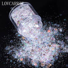 LOVCARRIE 1 Box Glitter Nail Art Powder Sequins Mix Holographic Chunky Flakes Iridescent Nails Accessories Decorations Pigment 2024 - buy cheap