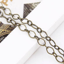 5 m/lote 5mm metal aberto link chain charme antigo bronze cores para fazer jóias diy pulseira colar em massa rolo oval correntes 2024 - compre barato