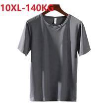 Camiseta masculina de manga curta, plus size, 10xl, 140kg, verão, respirável, fina, secagem rápida, elasticidade, esportes, camisetas, saída de gordura, porta, top macio 2024 - compre barato