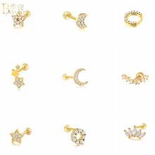 BOAKO 1PCS 925 Sterling Silver Earring For Women Piercing Stud Earring Pendientes Plata 925 Brincos Luxury Jewelry Ohrringe Gift 2024 - buy cheap