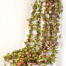 220CM Long Artificial Ivy Rose Flower Vine Wreath Wedding Arch Party Garden Fence Sheds Swing Frame Stair Decoration Fake Plant 2024 - купить недорого