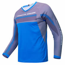 YBM Blue Grey Men's Downhill Jerseys Mountain Bike MTB Shirts Offroad DH Motorcycle Jersey Motocross Sportwear BMX Clothing 2024 - buy cheap