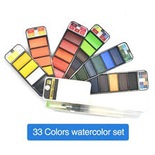 Portable Watercolor Kits 18/25/33/42 Colors Foldable Paint Set Outdoor Painting Artist Kids 2024 - buy cheap