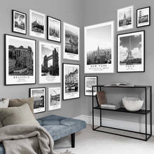 Pósteres e impresiones de viaje de París, Londres, Hungría, coordenadas en blanco y negro, arte de pared, pintura en lienzo, imágenes de pared, decoración del hogar 2024 - compra barato