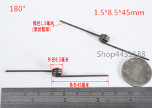 5Pcs/lot 1.5*8.5*45mm*3circles Spring  Steel Small Torsion Spring Hardware DIY 180degree 2024 - buy cheap