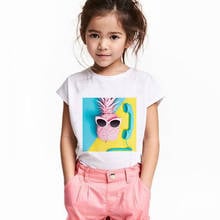 2019 Summer Kids Tops Chen Color Prints Boys Girls T-shirt Pineapple Illustration Hip Hop Cute Korean Design Children's T-Shirts 2024 - buy cheap