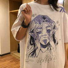 Women Casual Tshirt White Cartoon Funny Girl Japan Streetwear Female Tops Tee Short Sleeve Fashion T Shirt Hip Hop Clothes 2024 - buy cheap